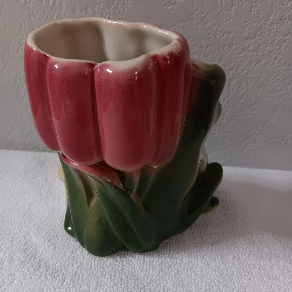 Ceramic Frog Reptile Decor - Green, Red, Yellow